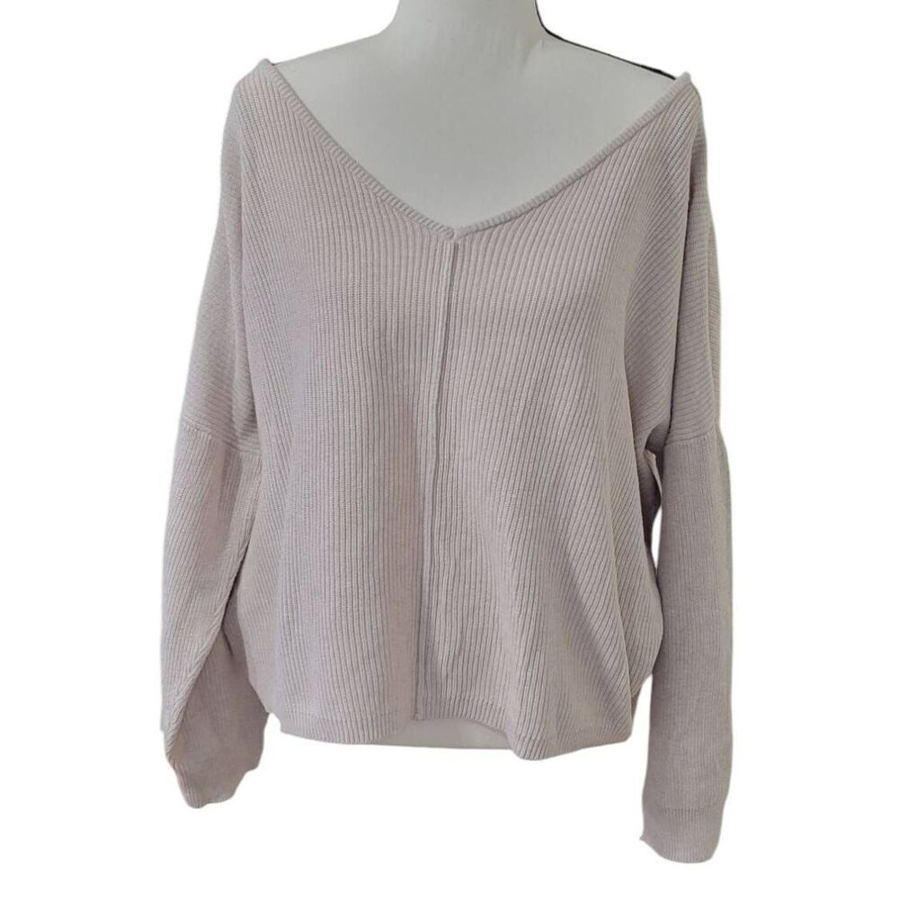 Pink Republic Button Back Vneck Sweater Top Cropped Reversible Sz XXL